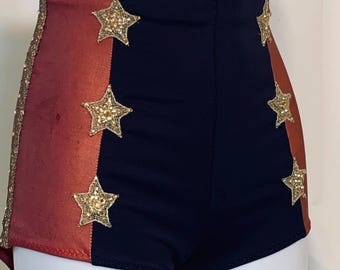 Pin- Up High Waisted Vintage Sailor Shorts/ Stars and Stripes