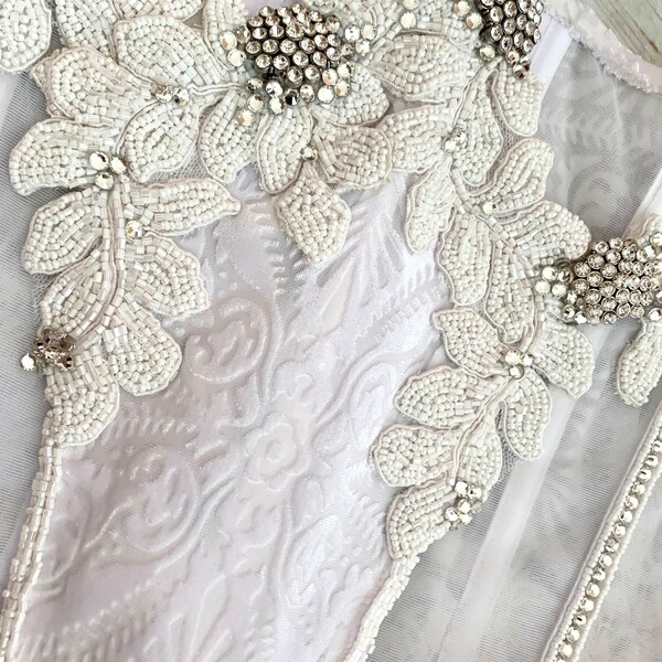 crystal beaded corset bodice