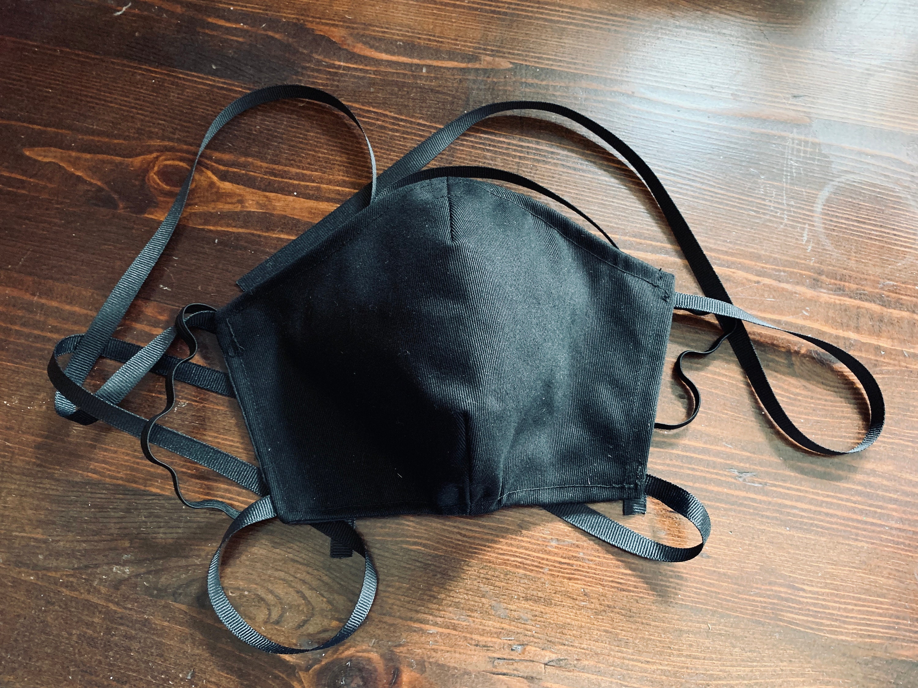 PM2.5 filter included - Black Canvas Mask with Black Filter Pocket