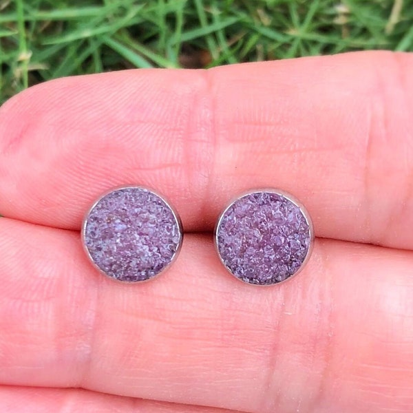 Raw Ruby Studs, Rough Natural Stone Stud Earrings Post, Crushed Gemstone, Crystal, Rock, July Birthstone, Motivation, Heart Chakra,Gifts Her