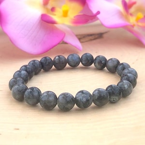 Natural Labradorite Bracelet, Labradorite Energy Beaded, Labradorite Stretch, Good Energy, Emotional Healing, Protection, Calming, Anxiety