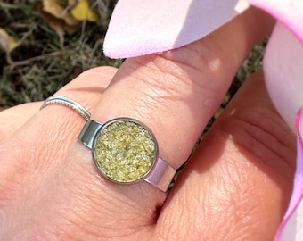 Raw Citrine Crystal Ring, Raw November Birthstone Gemstone Adjustable Tarnish Free Ring, Raw Healing Stone Rings Women,Abundance, Positivity