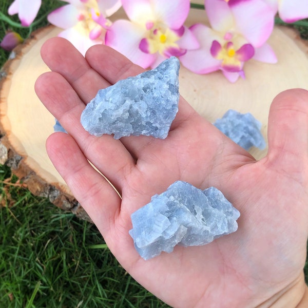 Raw Blue Calcite Chunk, Rough Blue Calcite Crystal, Stone, Gemstone, Inspiration, Focus, Memory, Ambition, Clarity, Creativity, Calming Gift