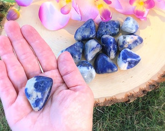 Sodalite Tumbled Stone, Tumble, Crystal, Specimen, Genuine, Natural, Gemstone, Emotional Healing, Calming, Courage, Focus,Throat Chakra,Gift