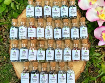 Crystal Chips Bottle Assorted Gemstone Chips Resin Crafting Candles Terrariums Essential Oil Rollers Decor Witches Orgonite Wish Bottle Gift