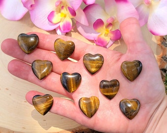 Tigers Eye Heart, Small Crystal, Gemstone, Healing Pocket Stone, Shaped, Altar, Solar Plexus Chakra, Success, Prosperity, Good Luck, Gift