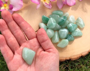 Green Aventurine Tumble Stone, Aventurine Tumbled, Crystal, Stone, Creativity, Positivity, Prosperity, Good Luck, Emotional Healing, Success