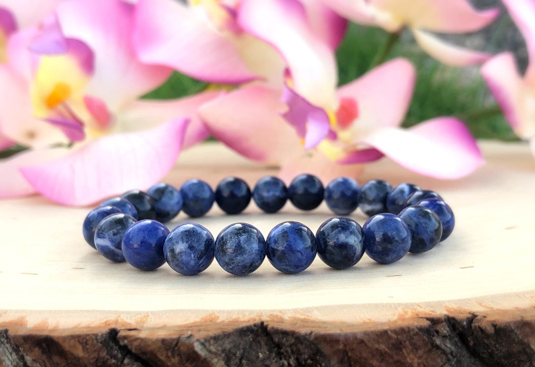 Blue Sodalite Bead Bracelet Sodalite Stretch Bracelet Men Sodalite 
