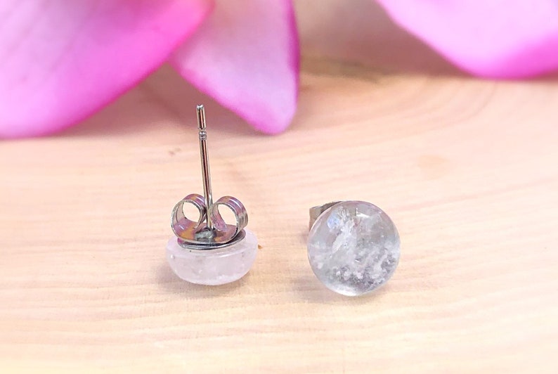 Clear quartz stud earrings Clearance