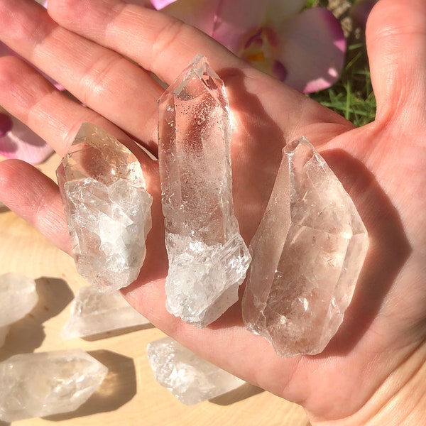 Clear Quartz Points Rough Quartz Points Raw Quartz Point Raw Clear Quartz Crystal Point Bulk Emotional Healing Positivity Strength Cleansing