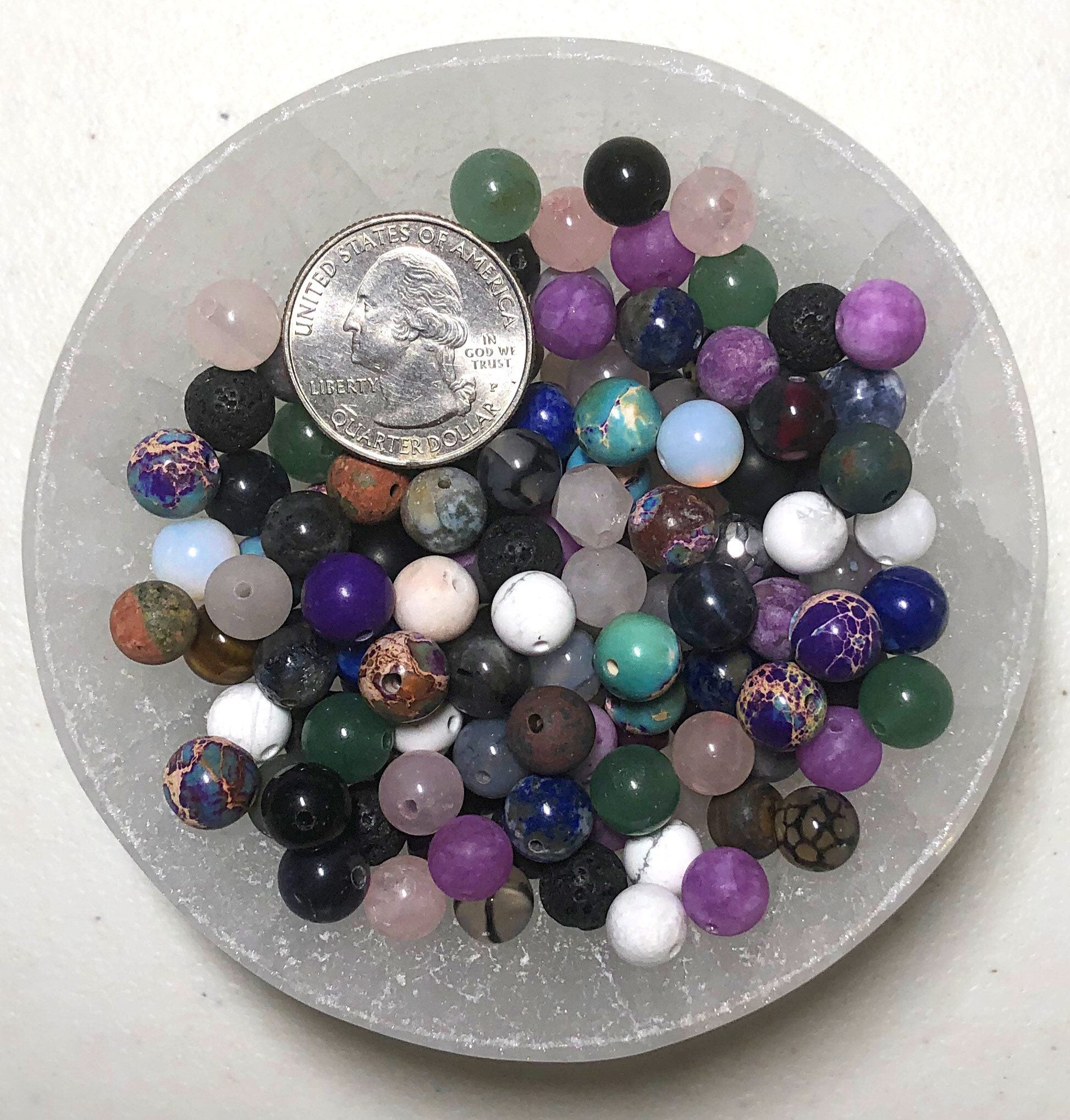 Destash Gemstone Beads, Mixed Bead Lot, Beads Bulk Package, Loose Gem…