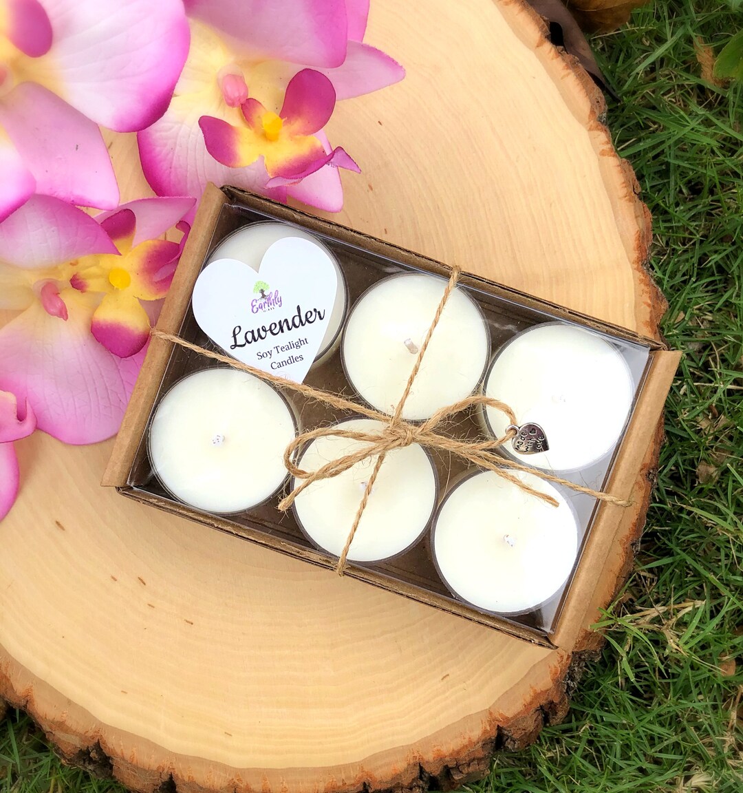 Lavender Tea Lights, Soy Tealights, Scented Candle Gift Her, Flower