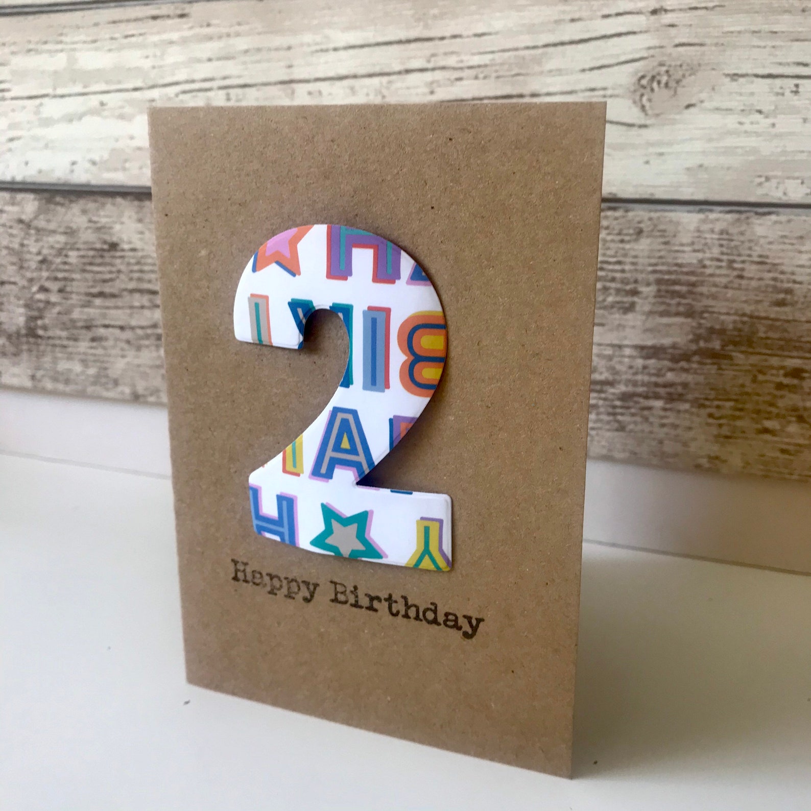 Birthday Card Age 2 Birthday Card 2 Year Old 2nd Birthday Etsy
