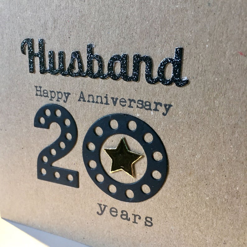 20th Wedding Anniversary card. Husband. 20 years. China