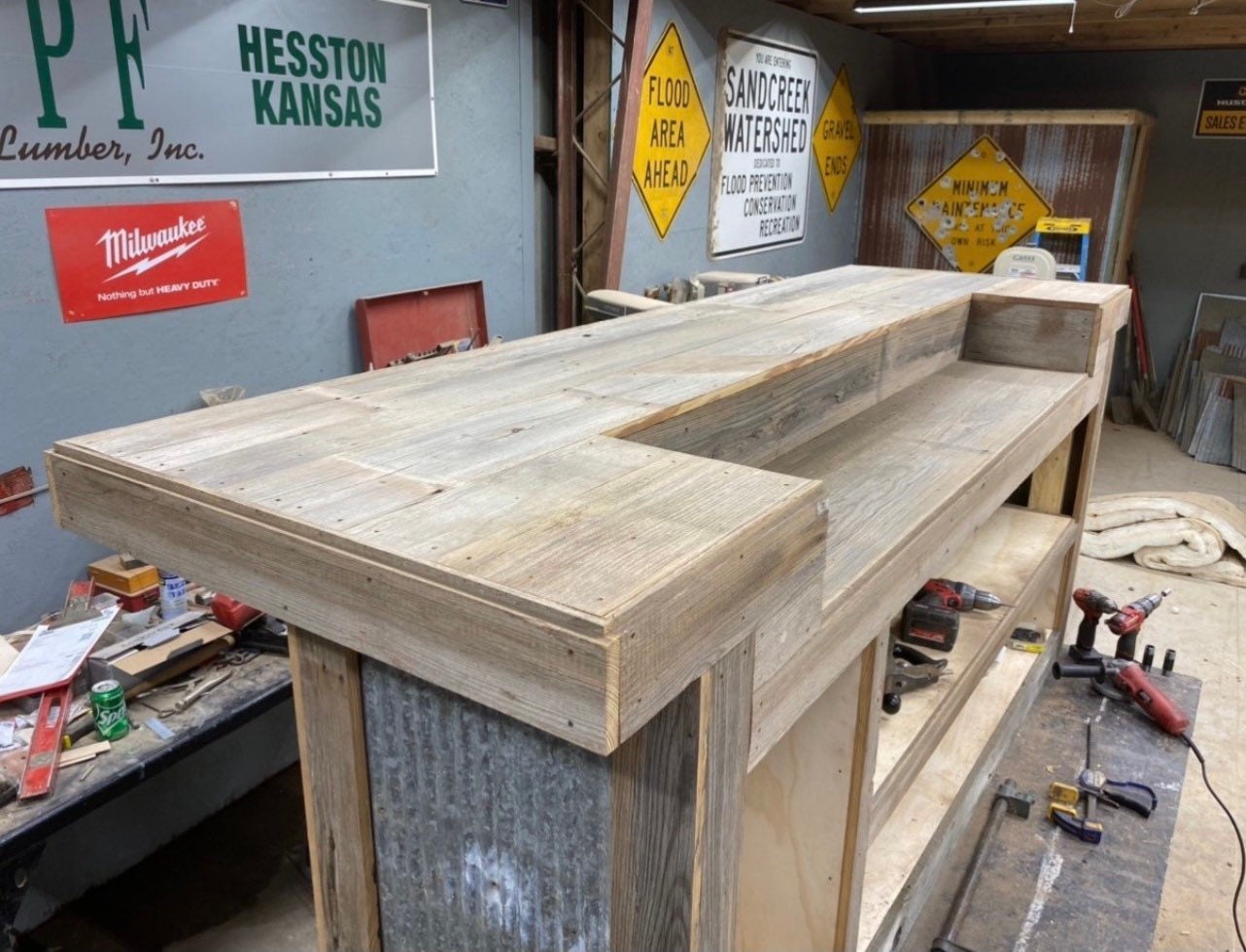 Rustic Barnwood Wraparound Bar Etsy