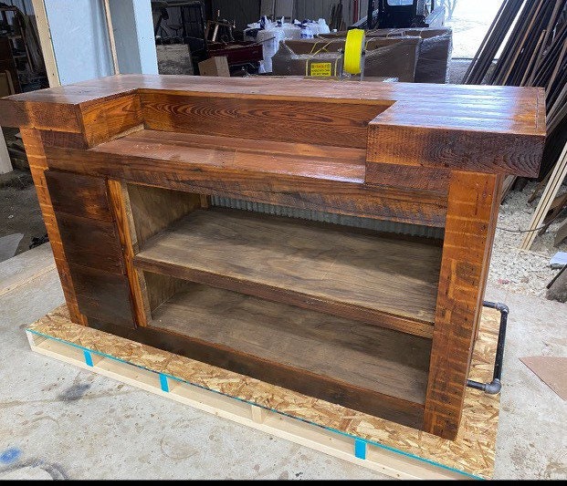 Rustic Barnwood Wraparound Bar Etsy