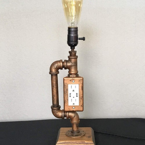 Industrial Lamp / Edison Lamp / Steampunk / Pipe Lamp / Tesla Lamp shops / USB Charging Station / Desk Lamp / Home Decor