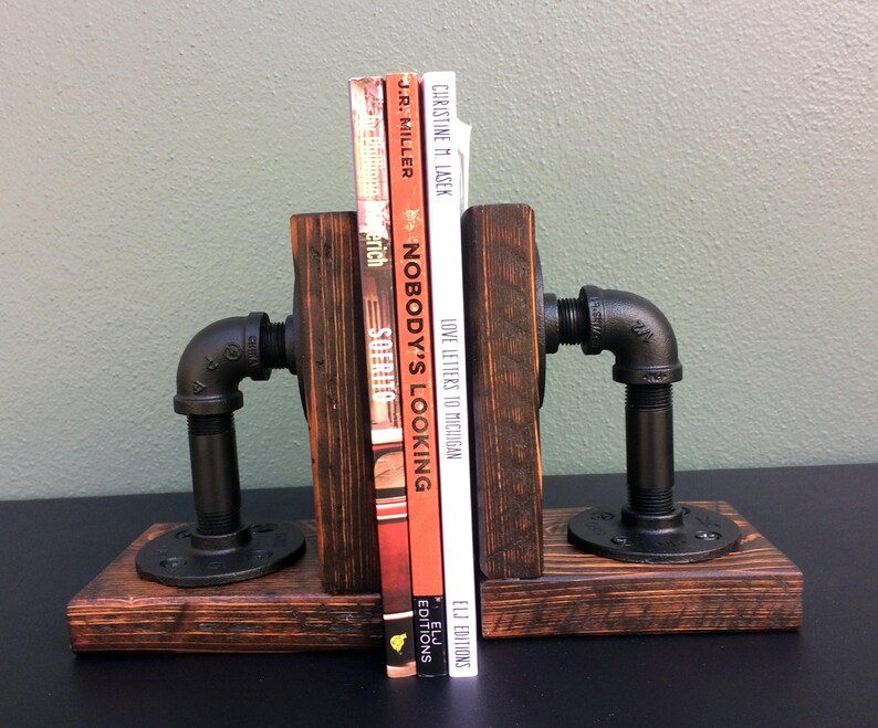 Industrial Bookends / Steampunk / Bookends / Industrial Chic / Etsy