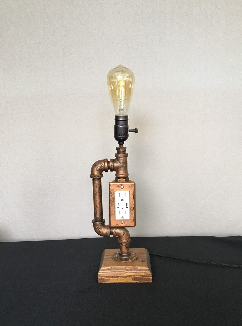 Industrial Lamp / Edison Lamp / Steampunk / Pipe Lamp / Tesla Lamp shops / USB Charging Station / Desk Lamp / Home Decor
