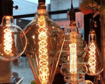 Industrial LED Grand Edison Bulb / Bulbrite Bulb / Nostalgic Spiral Pendant Lamp / Steampunk /  Tesla Lamp / Desk Lamp / Home Decor