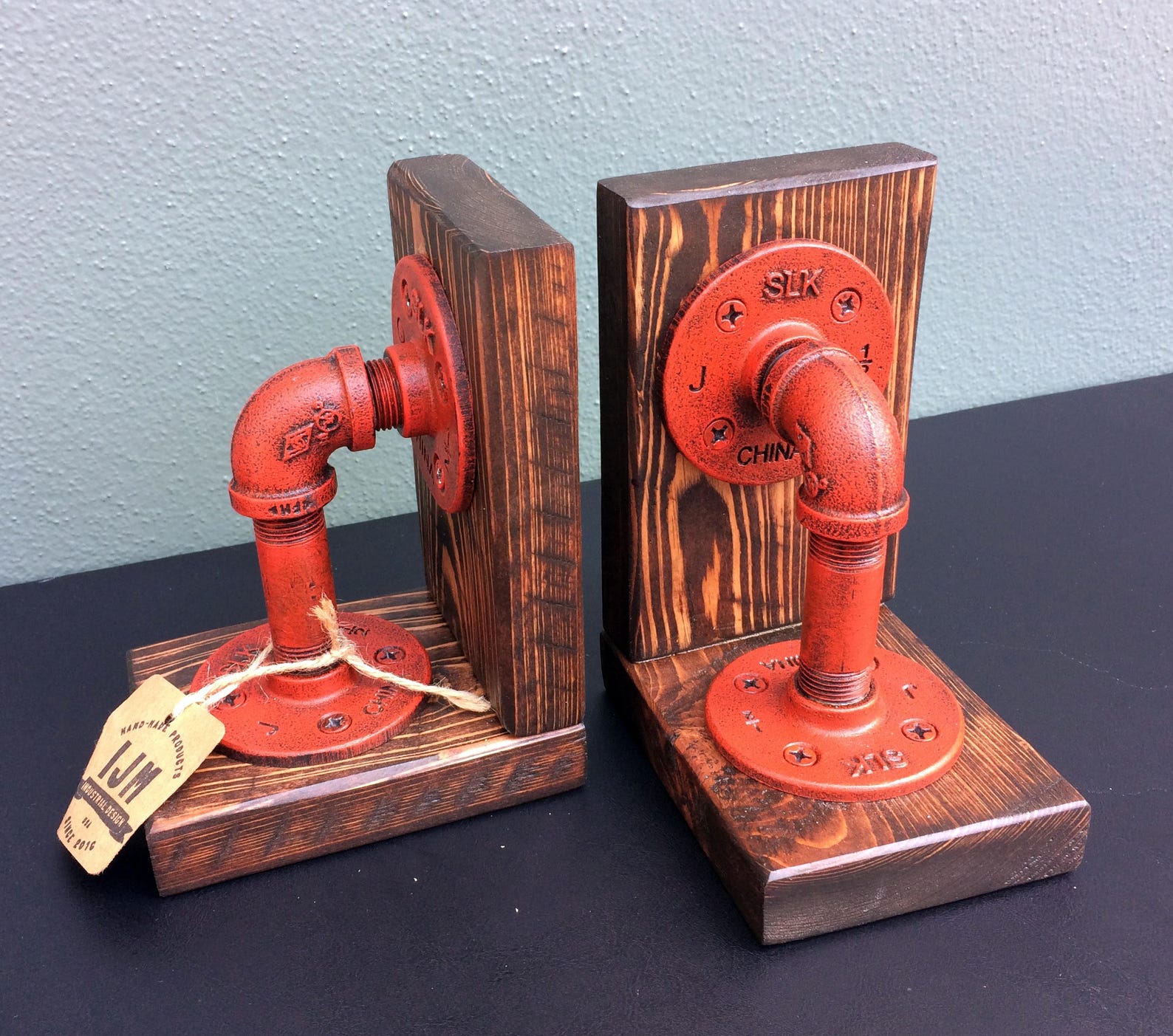 Industrial Bookends / Steampunk / Bookends / Industrial Chic / Etsy