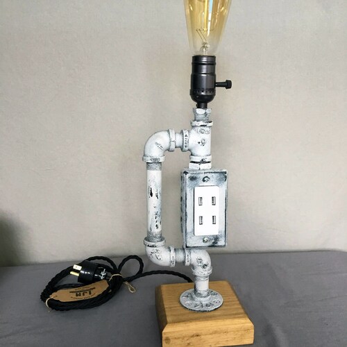 Industrial Lamp / Edison Lamp / Steampunk / Pipe Lamp / Tesla Lamp shops / USB Charging Station / Desk Lamp / Home Decor