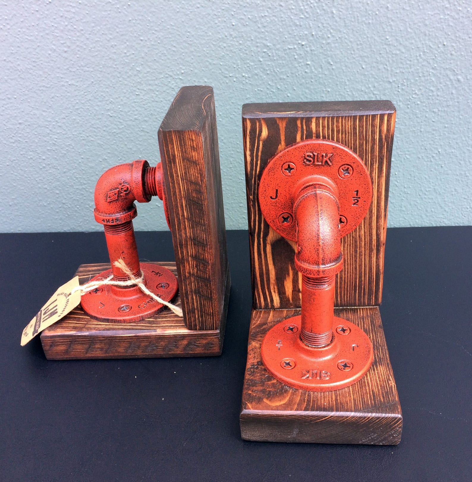 Industrial Bookends / Steampunk / Bookends / Industrial Chic / Etsy