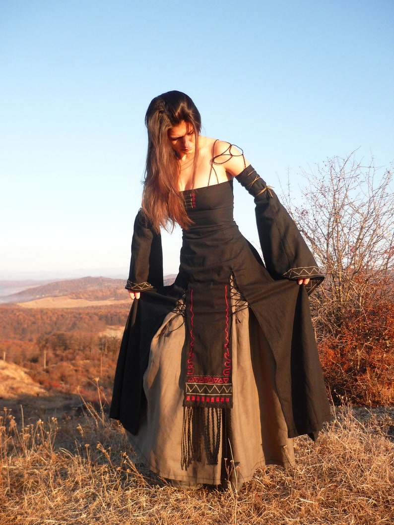 black viking wedding dress