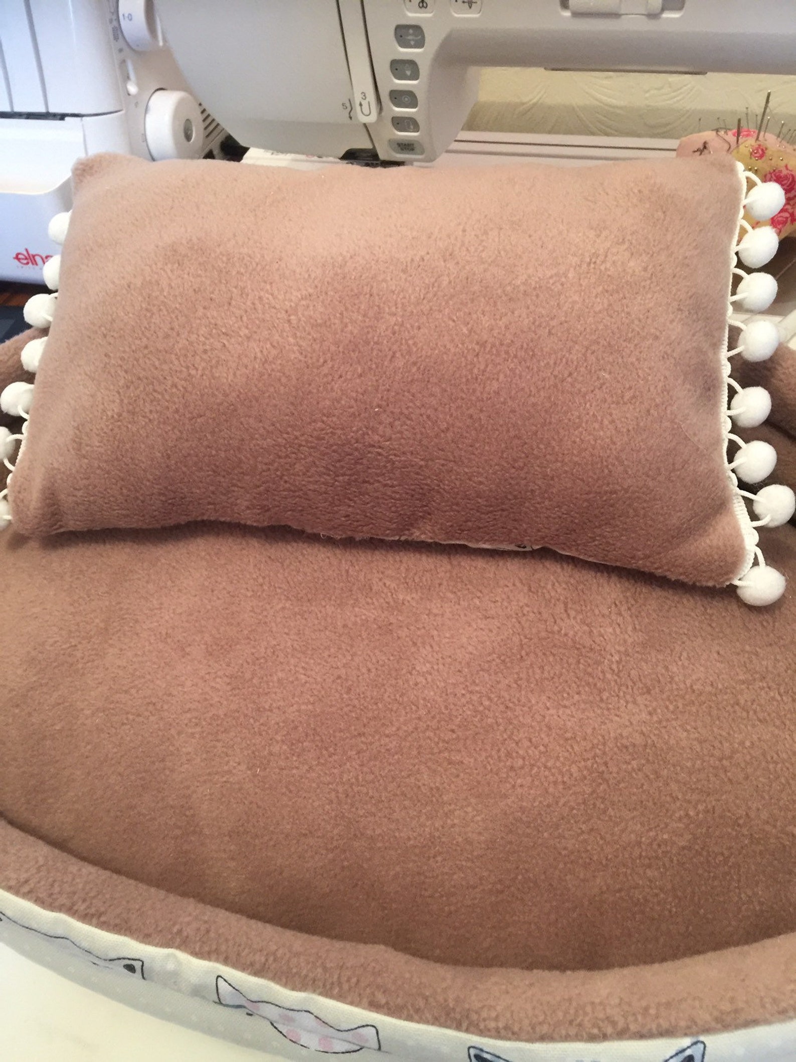 Cat bed pillow Cats snuggle blanket with hand stitched Etsy