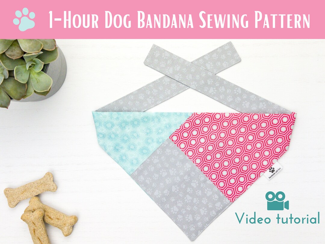 Dog Bandana Sewing Pattern PDF With Video Tutorial Etsy