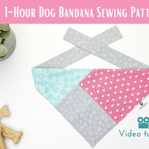 Dog bandana sewing pattern PDF with video tutorial