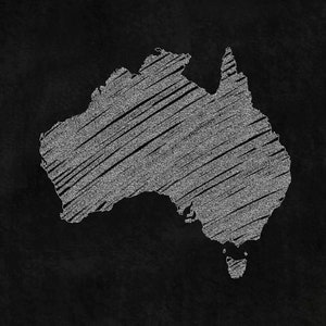 Australia chalk//Map of Australia//Map//Clipart//Digital File