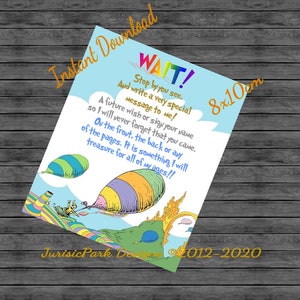 Baby Shower Oh The Place You'll Go Gästebuch Zeichen, Mädchen oder Junge, Baby Gast Sign In, 8x10, Instant Download