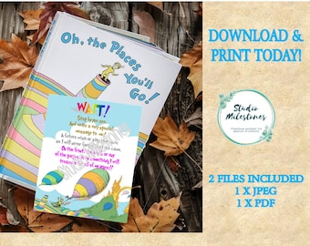 Oh The Place You'll Go Baby Shower Guest Book Sign (PINK) (8x10, Instant Download)