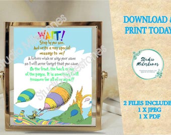 Oh The Places You'll Go Baby Shower Guest Book Sign (Green)(8x10, Digital Download)