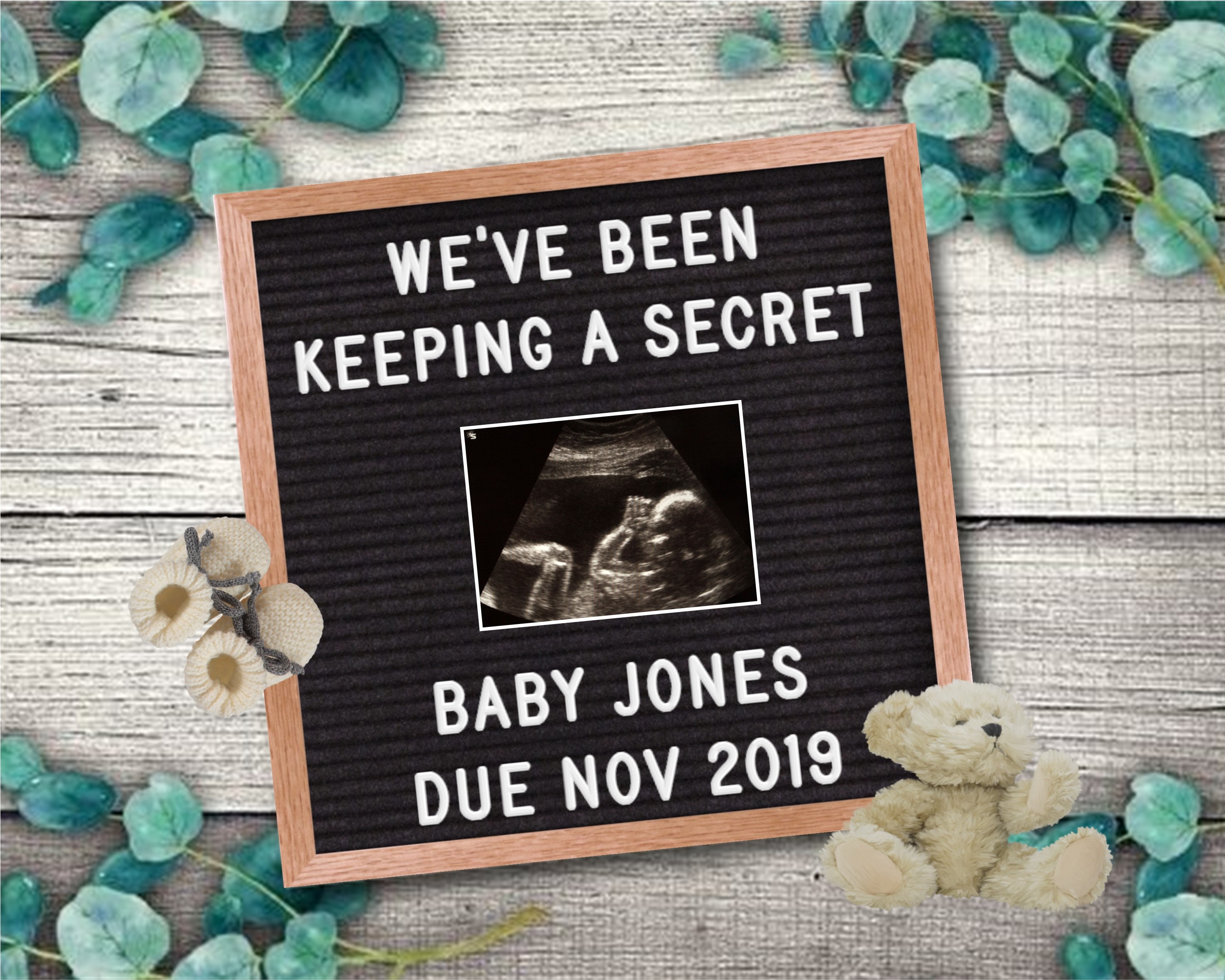 Baby Pregnancy announcement Board Poster//Card//Digital Etsy