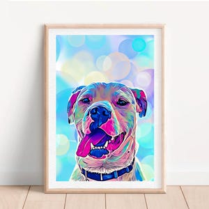 Personalisiertes Hundeportrait vom Foto, digitale Haustiermalerei, personalisiertes Hundeportrait, Geschenk für Tierliebhaber, gerahmt oder herunterladbarer Druck