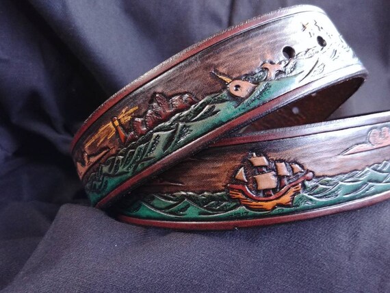 Tooled Leather Belt  display picture 1