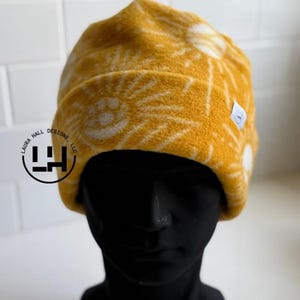 Fleece beanie, Retro fleece beanie, fleece hat, Retro four point beanie, retro 4 point beanie, Ski snowboard hat, gift, handmade, winter hat