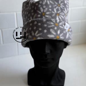 Fleece beanie, Retro fleece beanie, fleece hat, Retro four point beanie, retro 4 point beanie, Ski snowboard hat, gift, handmade, winter hat