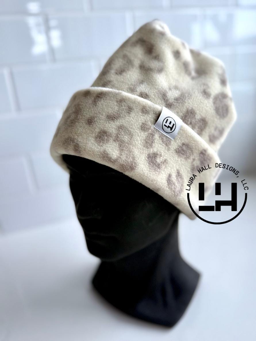 Vintage Early Winters Ski Hat Cap Fleece Lined cheetah  Ear Flaps Size L Winter Winter Fleece Lining Warm Ear Flaps Ski Hat Cap Windproof  main image 4
