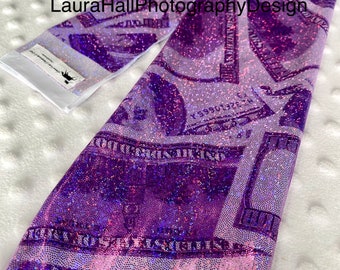 Purple Money TAIL BAG, Horses Tail Bag, tailbag, Shiny tail bag, patterned shiny tail bag, two string tail bag, mane bag