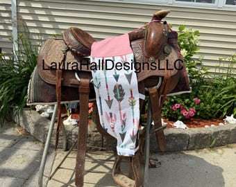 Saddle Coolie, Saddle leg protector, saddle cover for bare legged riding, saddle wrap for riding in shorts, western saddle cover