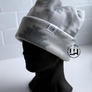 Fleece beanie, Retro fleece beanie, fleece hat, Retro four point beanie, retro 4 point beanie, Ski snowboard hat, gift, handmade, winter hat