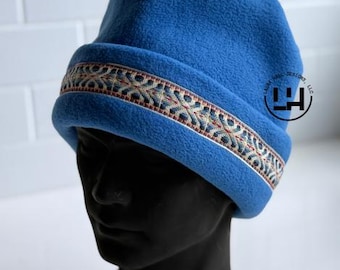 Fleece beanie, Retro fleece beanie, fleece hat, Retro four point beanie, retro 4 point beanie, Ski snowboard hat, gift, handmade, winter hat