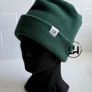 Fleece beanie, Retro fleece beanie, fleece hat, Retro four point beanie, retro 4 point beanie, Ski snowboard hat, gift, handmade, winter hat