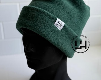 Fleece beanie, Retro fleece beanie, fleece hat, Retro four point beanie, retro 4 point beanie, Ski snowboard hat, gift, handmade, winter hat