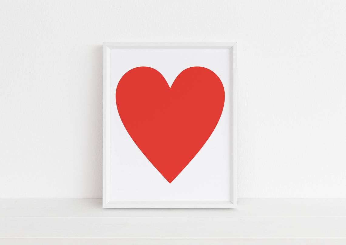Red Heart Print Love Art Heart Print Printable Art Nursery Art Gallery