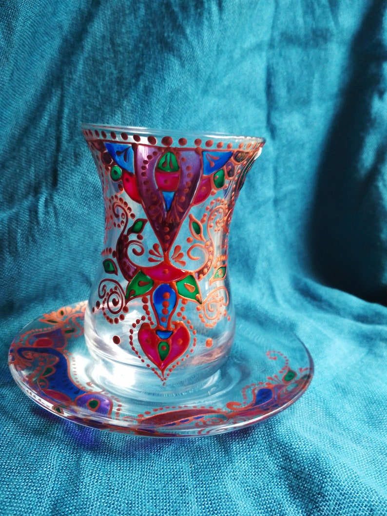 Azerbaijan Tea Set of 6glasses,6sausers, Oriental Tea Set, National ...