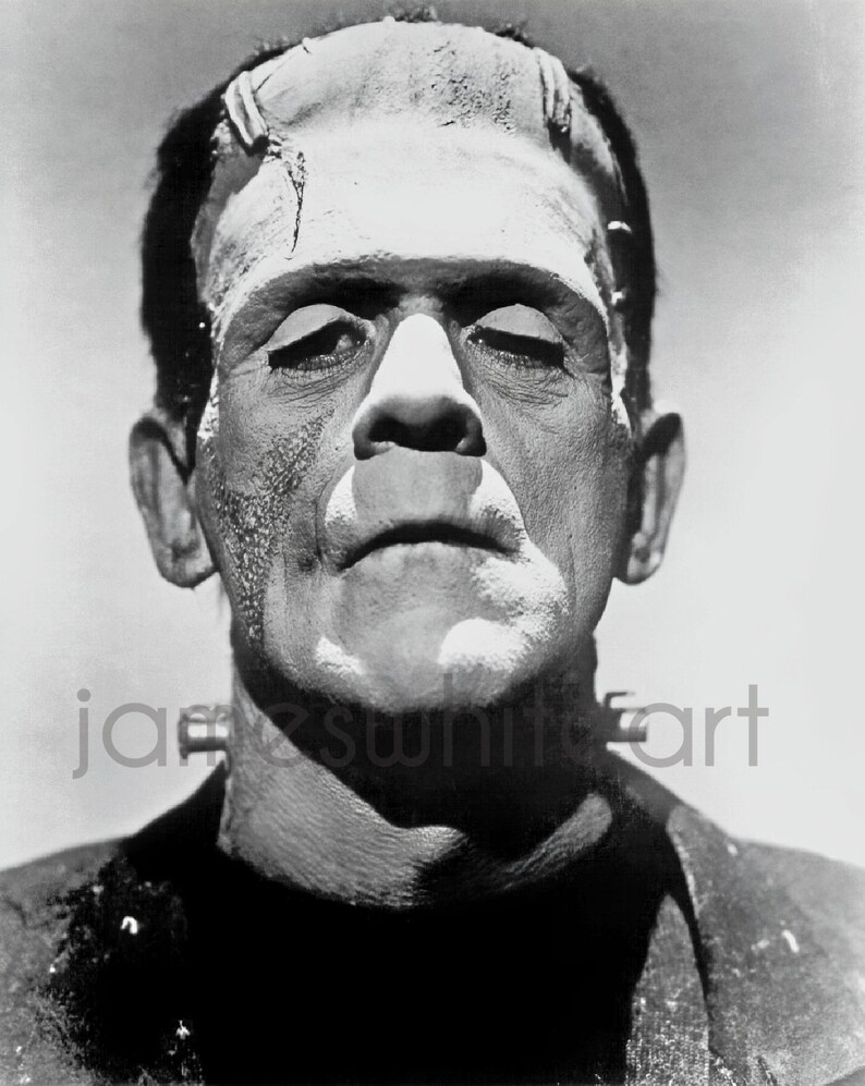 Boris Karloff Frankenstein Remastered Photo Print black and white Silver Screen